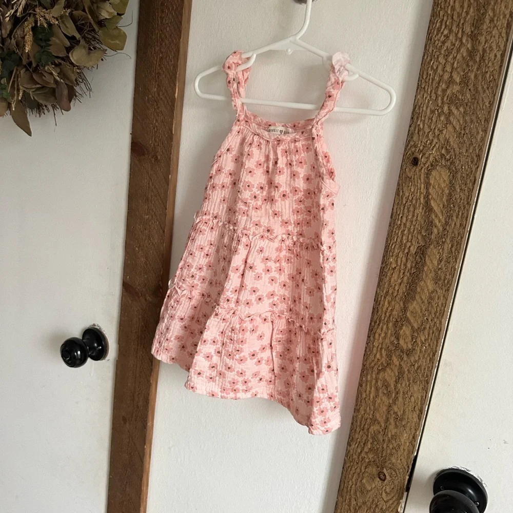 Rabbit Bear Organic Cotton Boho Floral Dress 24m Baby Toddler Girl EUC